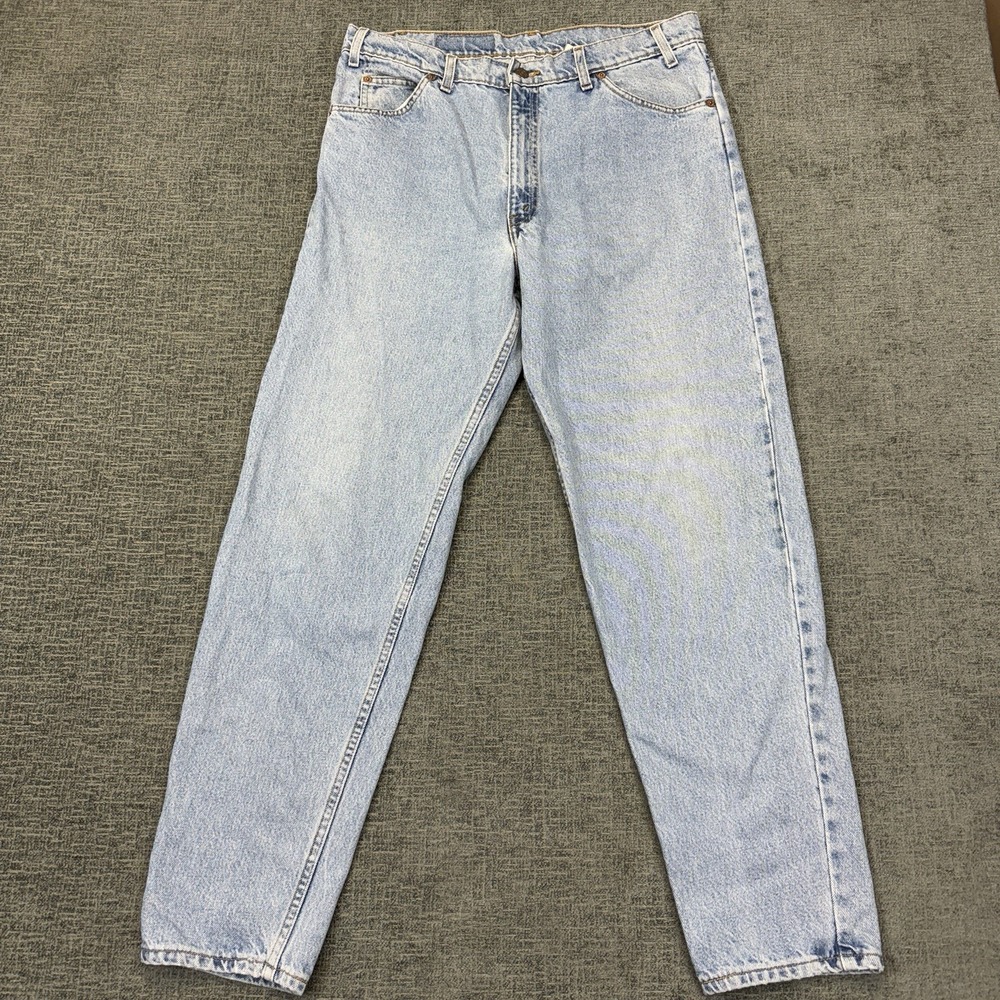 Vtg Levis 550 Orange Tab Jeans Men's 36x32Relaxed Fit Tapered Leg Light Wash